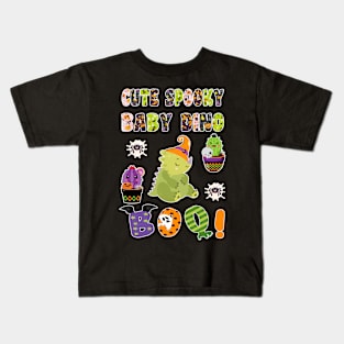 Cute Spooky Baby Dino Halloween Boo No. 3 Kids T-Shirt